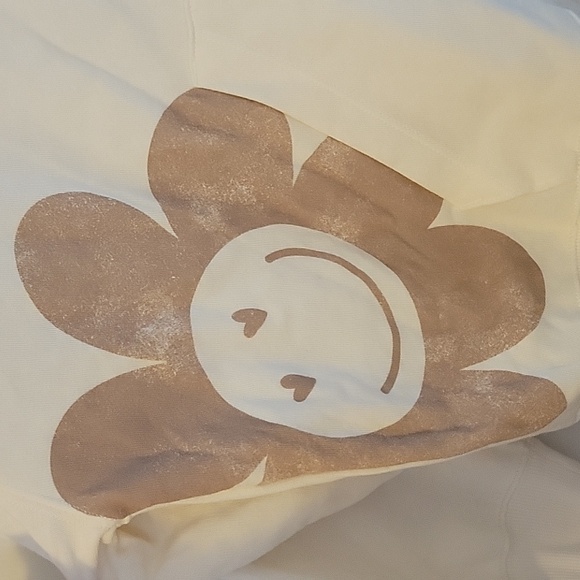 Cream with Tan Zipped Hoodie Jacket - Picture 2 of 10